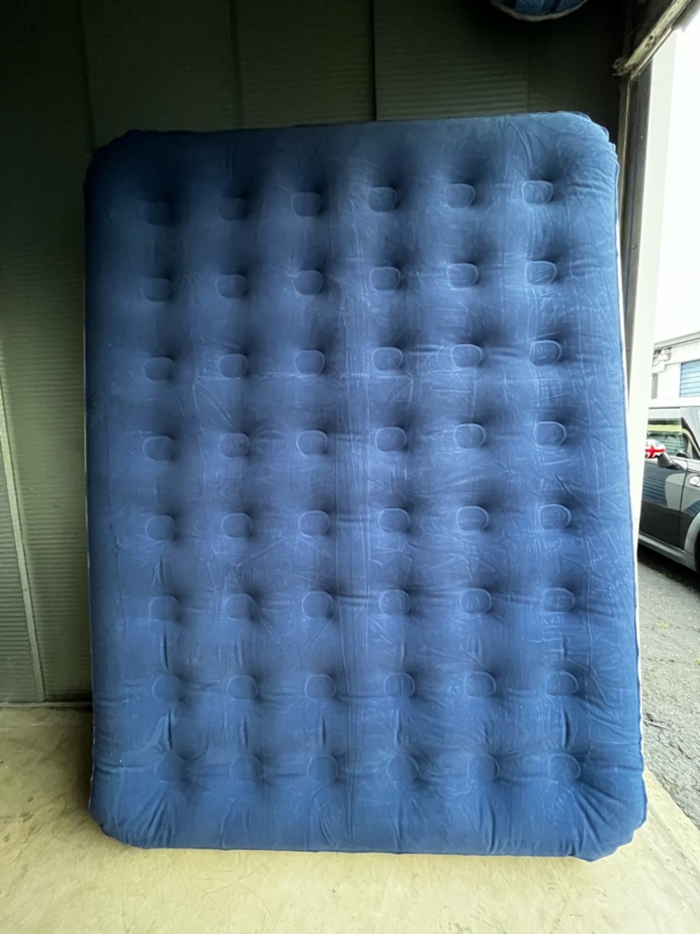 Plush Blue Air Mattress Cover - Soft Quilted Surface